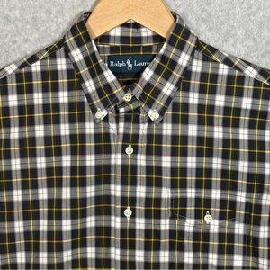 Ralph Lauren Long Sleeve Button Down Tartan Plaid Shirt-Men Size Large